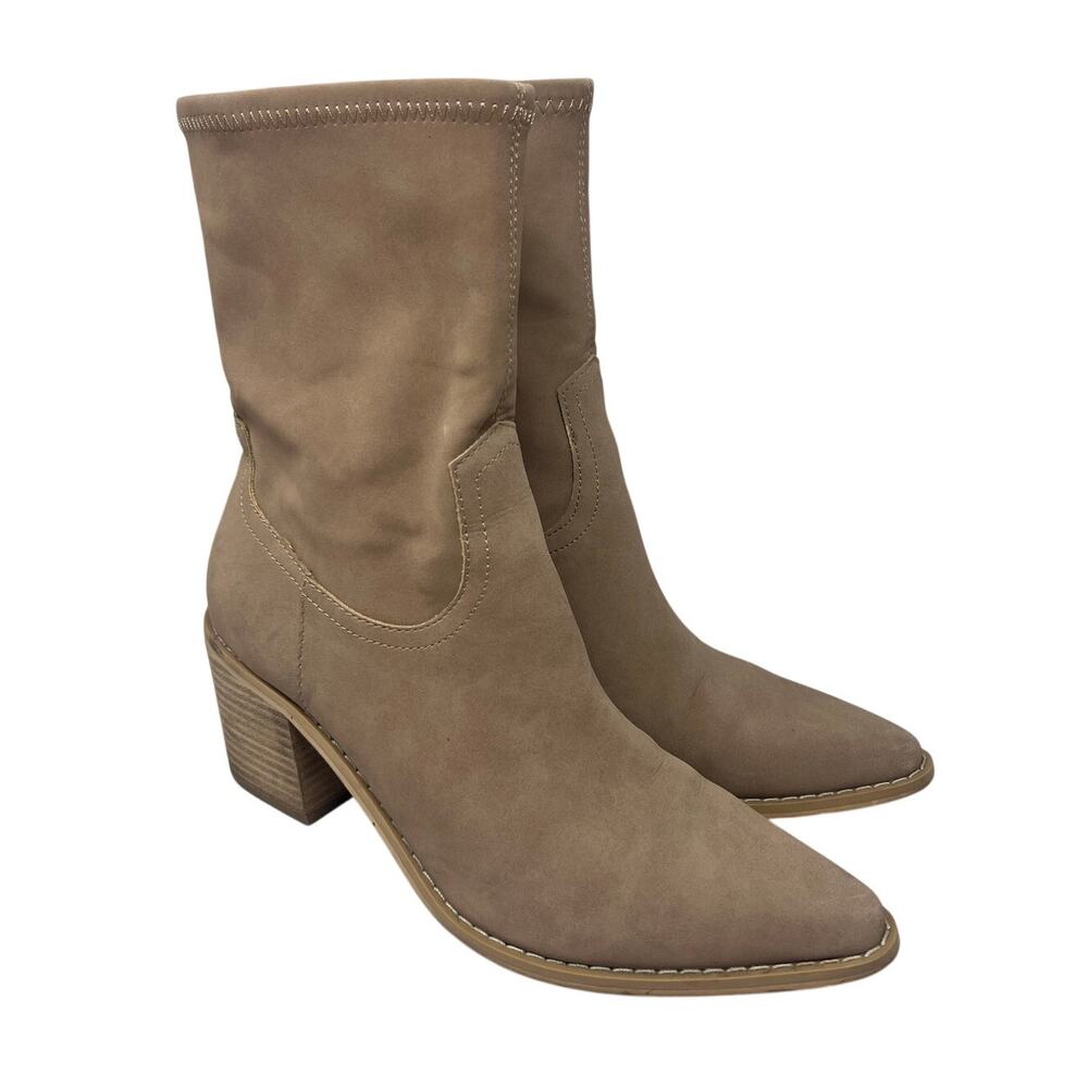 Oasis Society Tan Pointed Toe Boots in Smooth Vegan Leather 8.5 Western